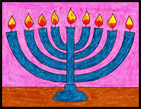 How to Draw a Menorah