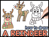 How to Draw a Reindeer – Step by Step Drawing Tutorial