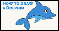 How to Draw a Dolphin in Cartoon Style