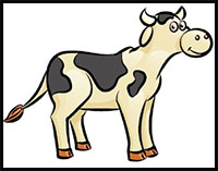 how to draw a cow