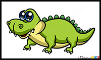how to draw a cute crocodile
