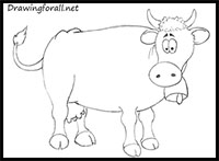 how to draw a cow for kids