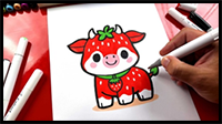 How to Draw a Cute Strawberry Cow