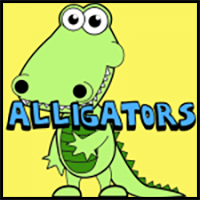How to Draw Cartoon Alligators & Crocodiles in Easy Steps Drawing Tutorial
