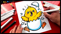 How to Draw a Baby Chicken Exploding Out Of An Egg