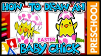 How to Draw an Easter Baby Chicken - Preschool