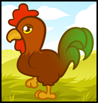 How to Draw a Rooster for Kids