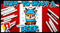 How to Draw a Cute Winter Deer