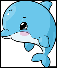 How to Draw a Kawaii Dolphin