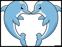 How to Draw a Dolphin Heart