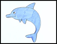 How to Draw a Dolphin Step by Step for Kids