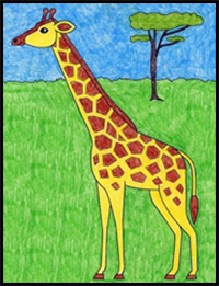 How to Draw a Giraffe: Easy Step-by-Step Art Lesson for Kids