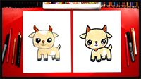 How to Draw a Cute Cartoon Goat