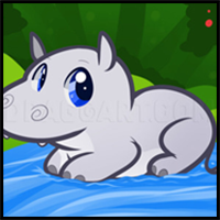 How to Draw a Hippo for Kids