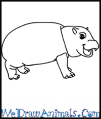 How to Draw a Cartoon Hippo