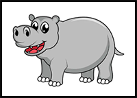 How to Draw a Hippo Step by Step