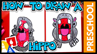 How to Draw a Hippo - Letter H - Preschool