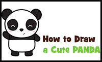 Learn How to Draw Cute Cartoon Panda Bear (kawaii) Easy Step-by-Step Drawing Tutorial for Kids