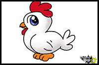 how to draw a chicken for kids