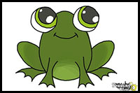 how to draw a simple frog