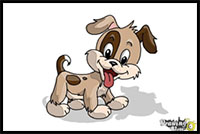 how to draw a cartoon puppy