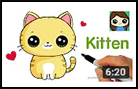 how to draw a kitten super easy