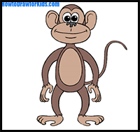 how to draw a monkey for kids