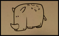 how to draw a rhino