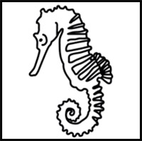 how to draw a seahorse