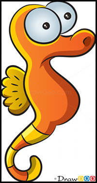 how to draw seahorse