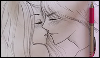 How to Draw a Couple Kissing