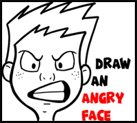 drawing an angry face