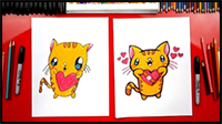 How To Draw The Cutest Valentine’s Day Kitten Ever