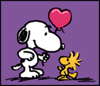 How to Draw a Snoopy Valentine