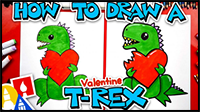 How To Draw A Funny Valentine T-Rex