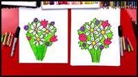 How To Draw A Flower Bouquet