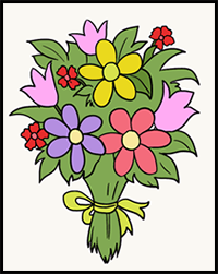 How to Draw a Flower Bouquet