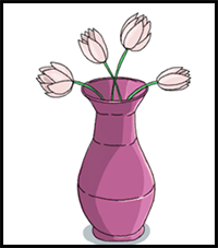 How to Draw Flowers in a Vase