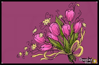 How to Draw a Bouquet Of Flowers