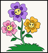 How to Draw Cartoon Flowers