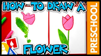 How To Draw A Flower (Tulip) – Preschool