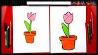 How To Draw A Tulip In A Pot – Plant A Flower Day
