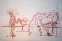 Painting Horses in Landscape with Figures