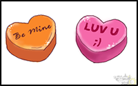 How to Draw a Valentine Candy Heart
