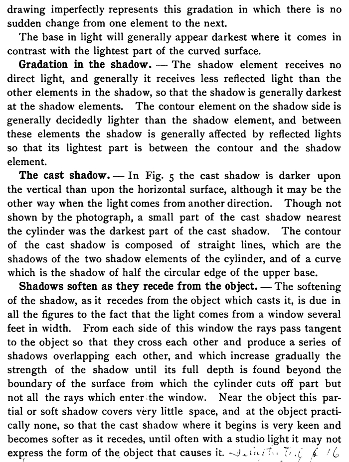 Drawing Lights and Shadows on Cylinders and Tubes