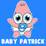 How to Draw Baby Patrick Star from SpongeBob SquarePants with Easy Step by Step Drawing Tutorial