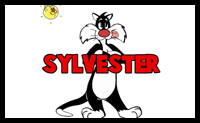 How to Draw Sylvester Cat from Looney Tunes Cartoons in Easy Steps Drawing Lesson