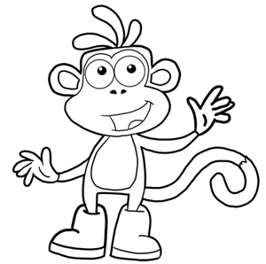 How to Draw Boots the Monkey from Dora the Explorer Drawing Lesson