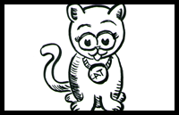 How to Draw Cartoon Kittens / Cats with Step by Step Drawing Lessons