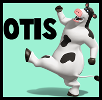 How to Draw Otis the Cow from Back at the Barnyard in Easy Steps